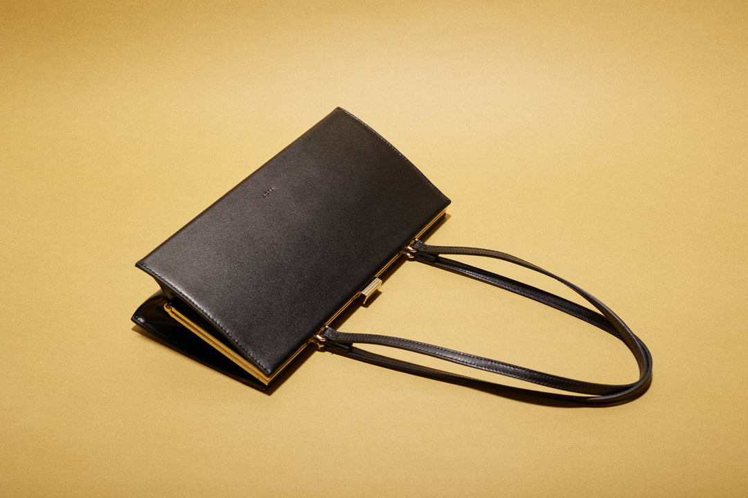 Mona Medium Frame Bag Black Calf
