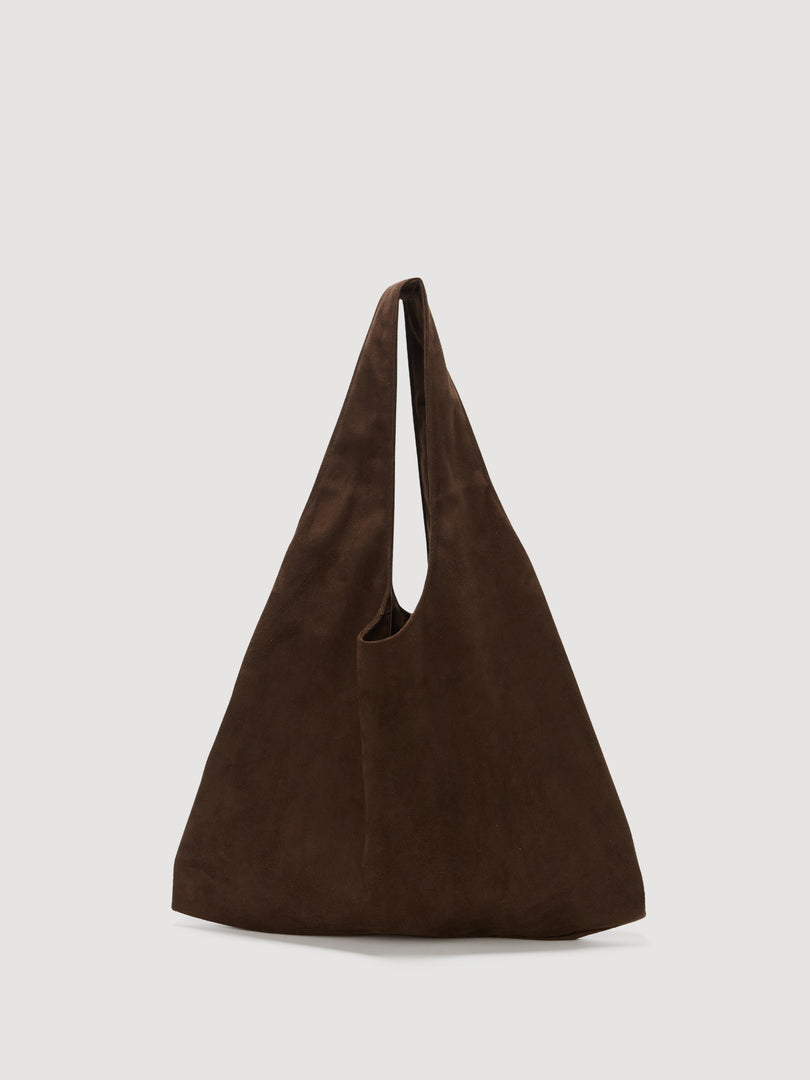 Flower Market Bag Suede Dark Brown