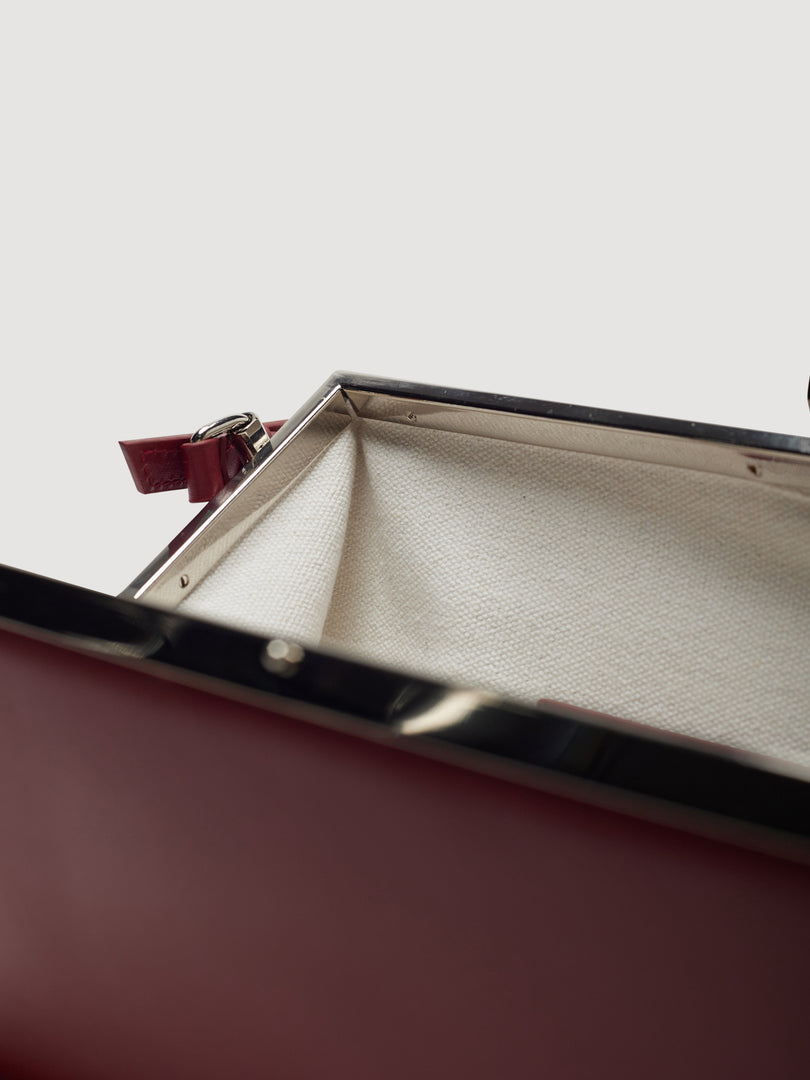 Sage Mini Frame Bag Burgundy