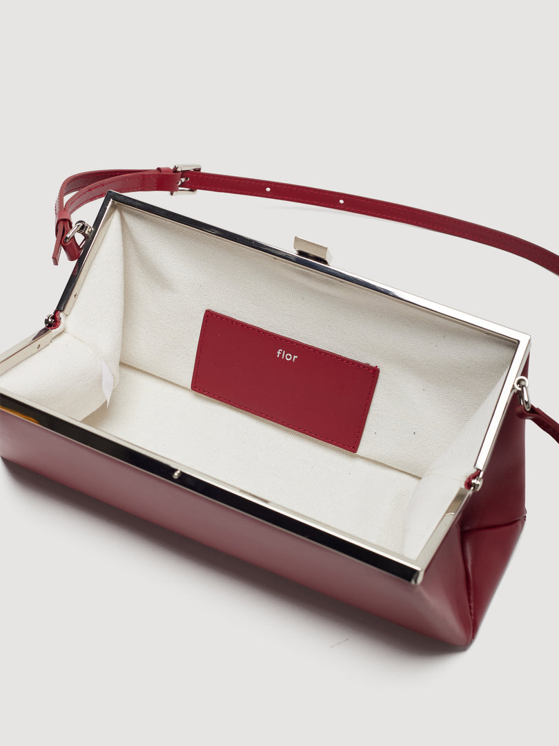 Sage Mini Frame Bag Burgundy