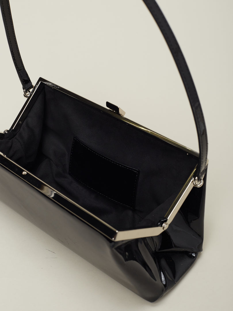 Sage Mini Frame Bag Patent Black_Silver Frame