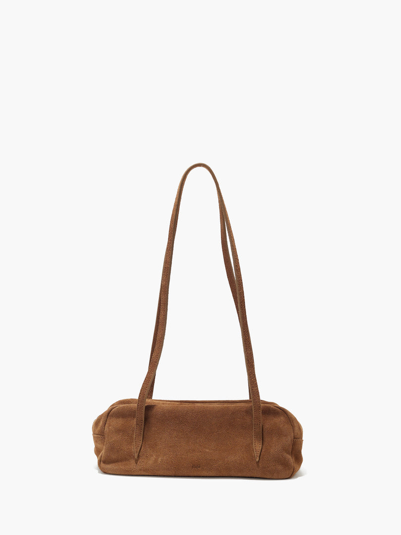 Willo Flute Mini Suede Shoulder Bag Camel