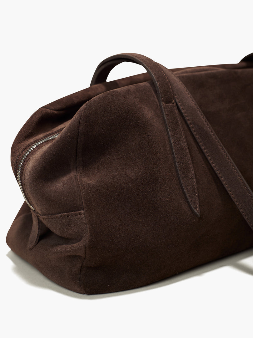 Willo Flute Shoulder Bag Suede Cacao Brown
