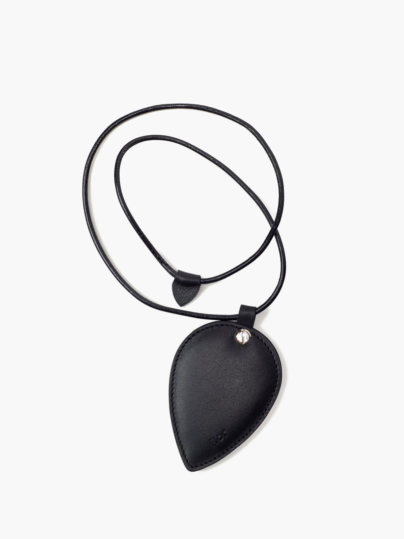 Leaf Mirror Keyring Black