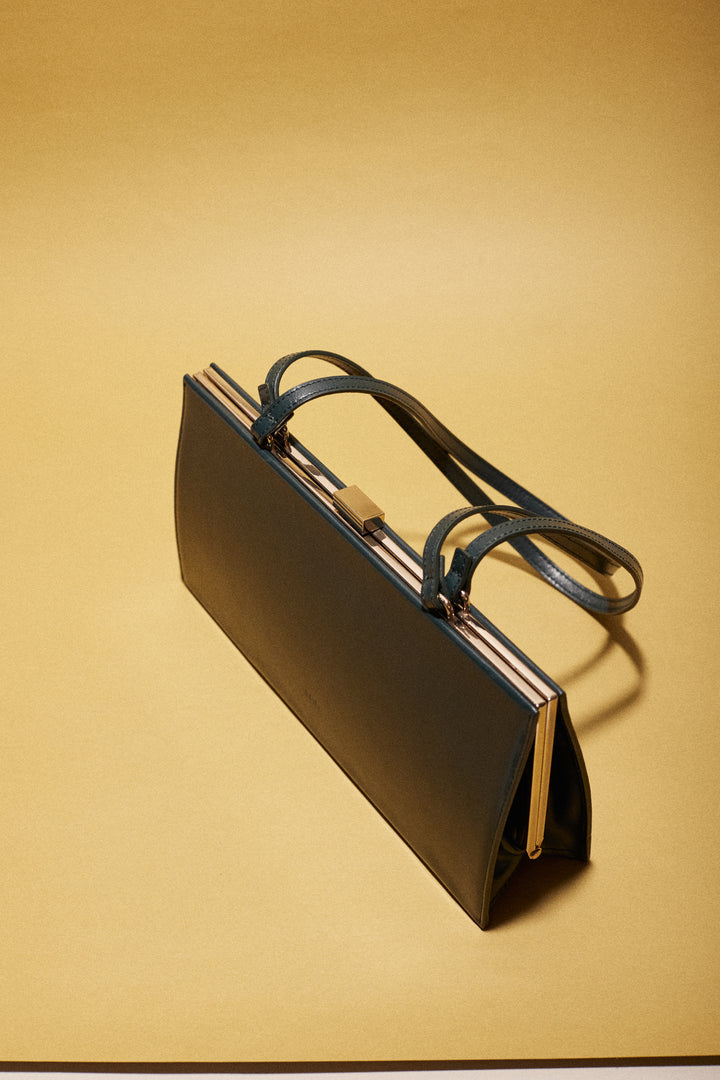 Mona Medium Frame Bag Black Calf