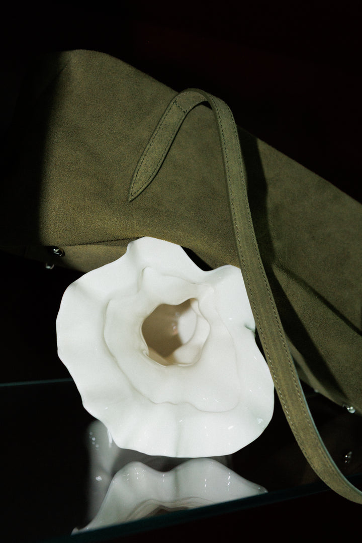 Willo Flute Shoulder Bag Suede Olive