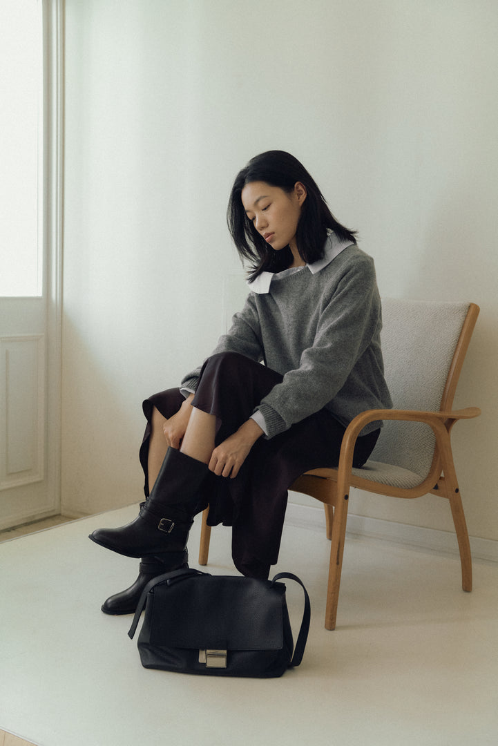 Delfi Satchel Bag Black