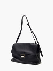 Delfi Leather Satchel Bag Large Black
