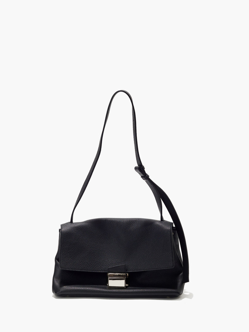 Delfi Leather Satchel Bag Black