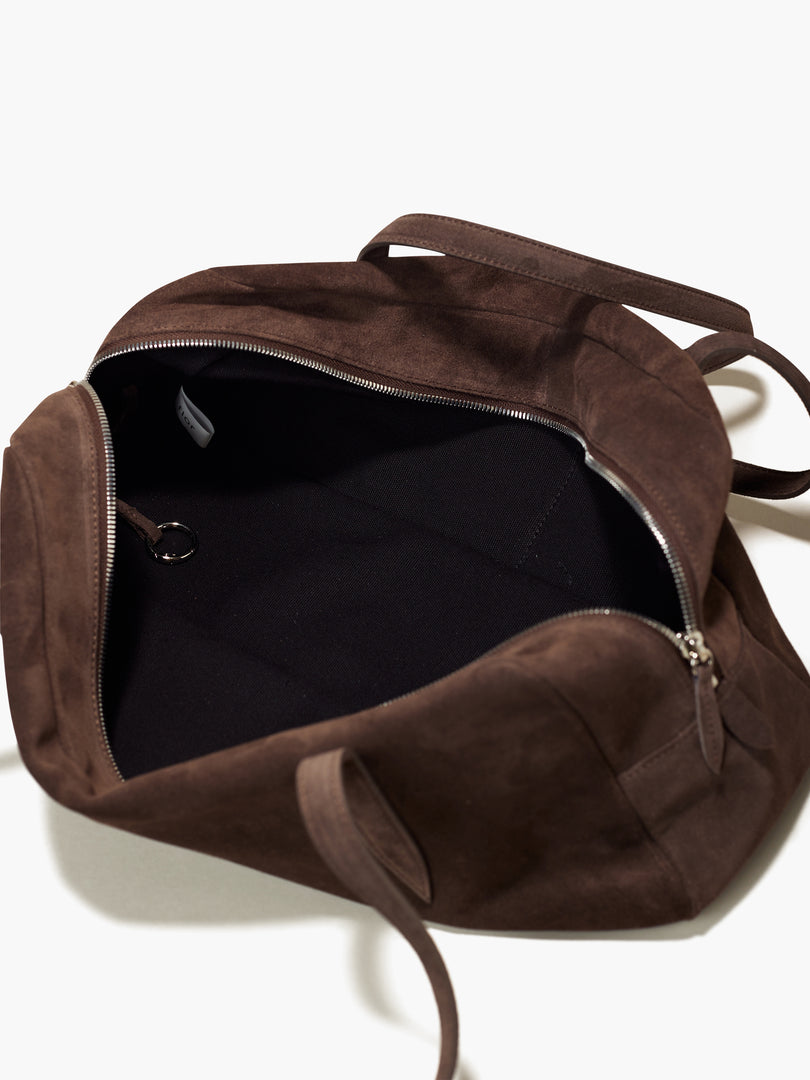 Willo Flute Shoulder Bag Suede Cacao Brown