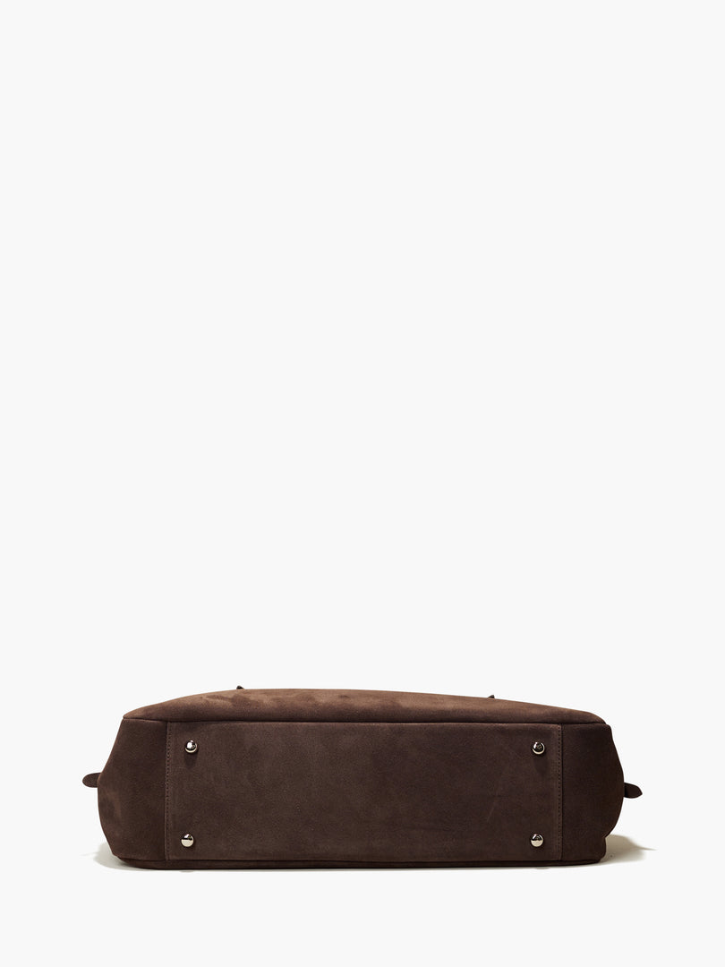 Willo Flute Shoulder Bag Suede Cacao Brown