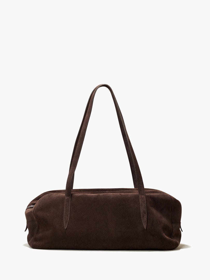 Willo Flute Shoulder Bag Suede Cacao Brown