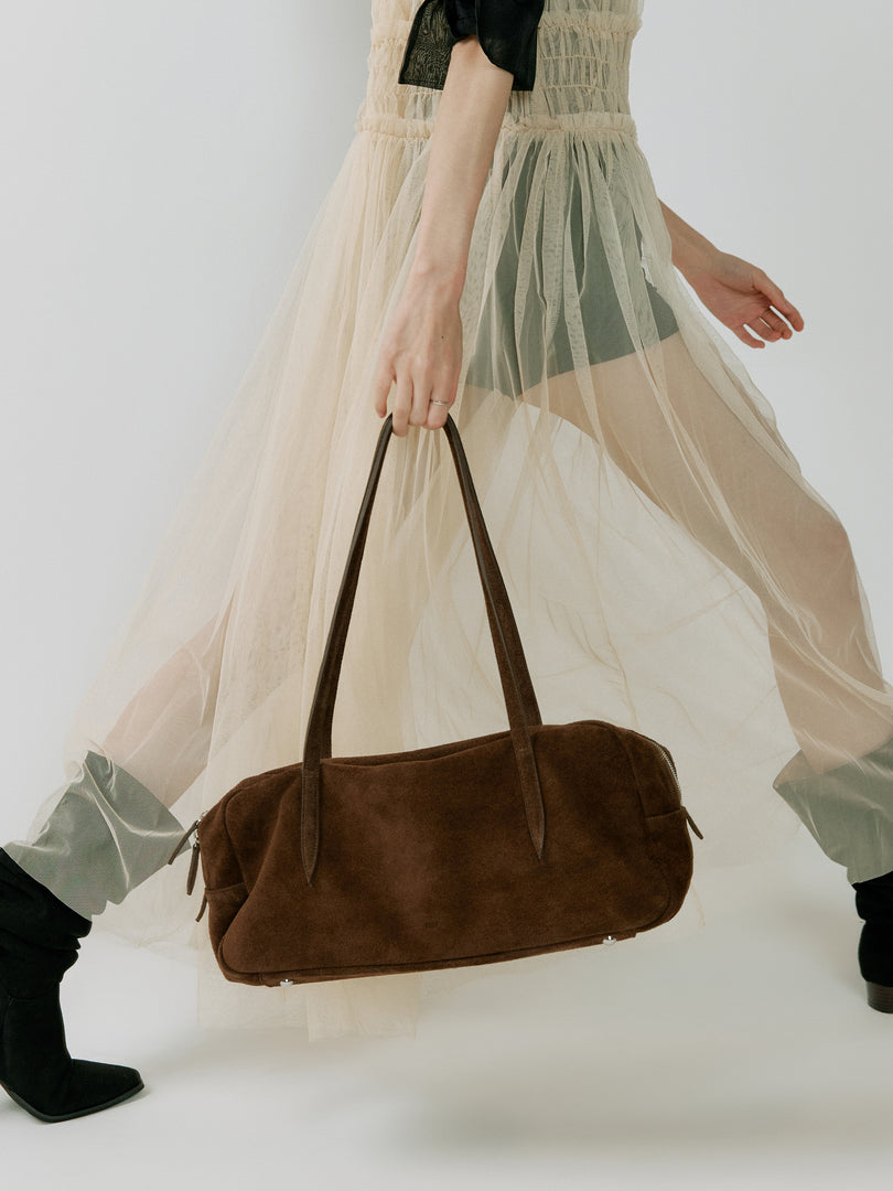 [Ships as available from 10/24] Willo Flute Bag Suede Brown