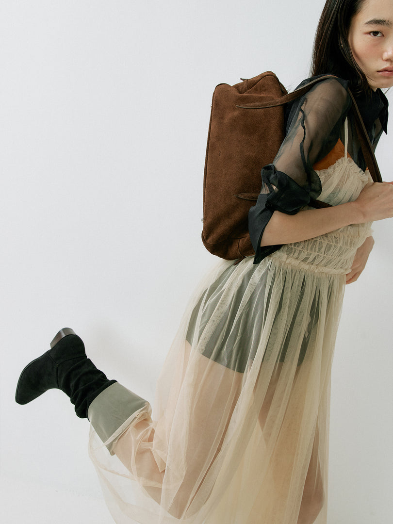 [Ships as available from 10/24] Willo Flute Bag Suede Brown