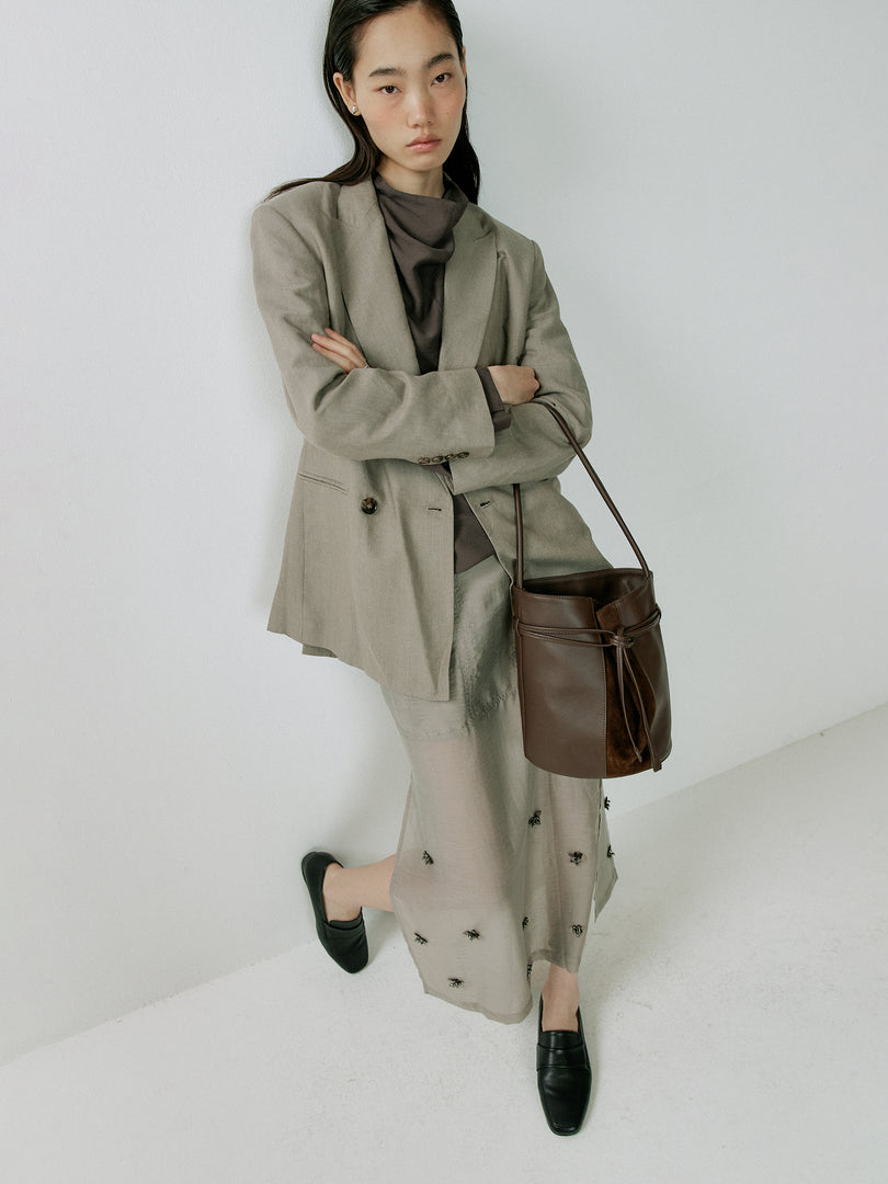 [Ships as available from 10/24] Tulip Bucket Bag Brown