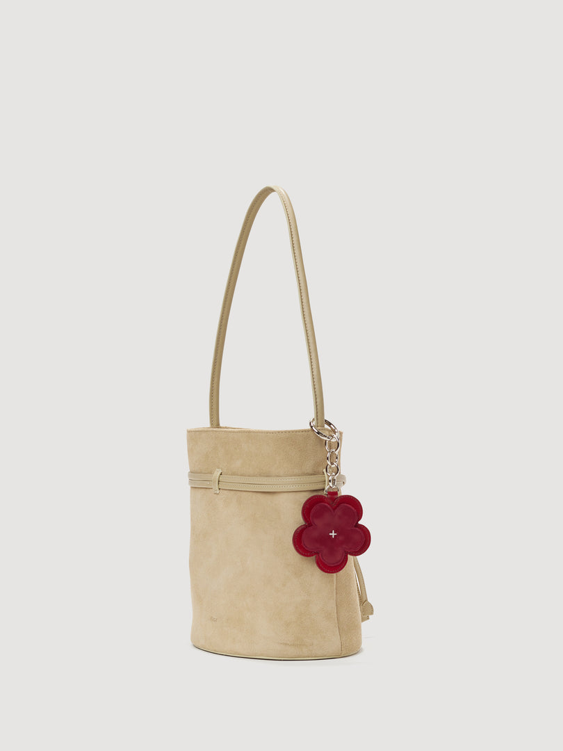 [Ships as available from 10/24] Tulip Bucket Bag Suede Ivory