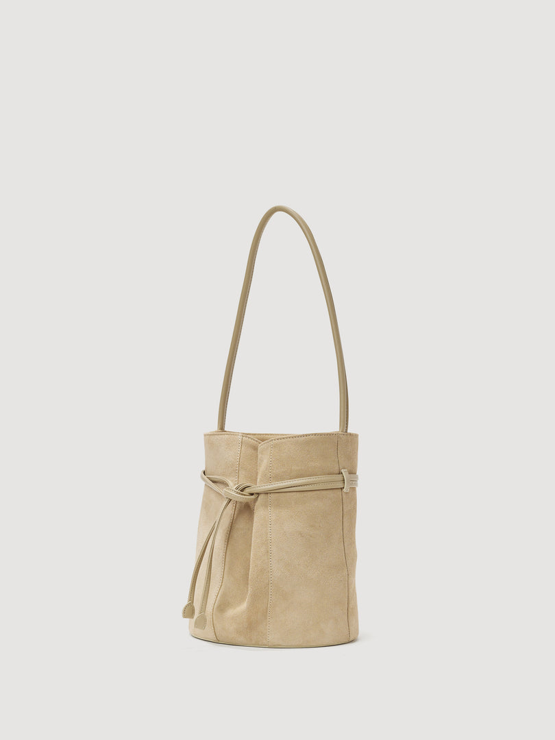 [Ships as available from 10/24] Tulip Bucket Bag Suede Ivory