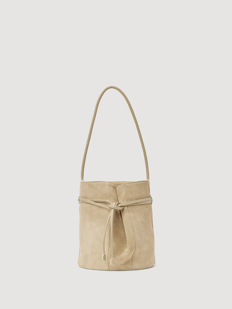[Ships as available from 10/24] Tulip Bucket Bag Suede Ivory