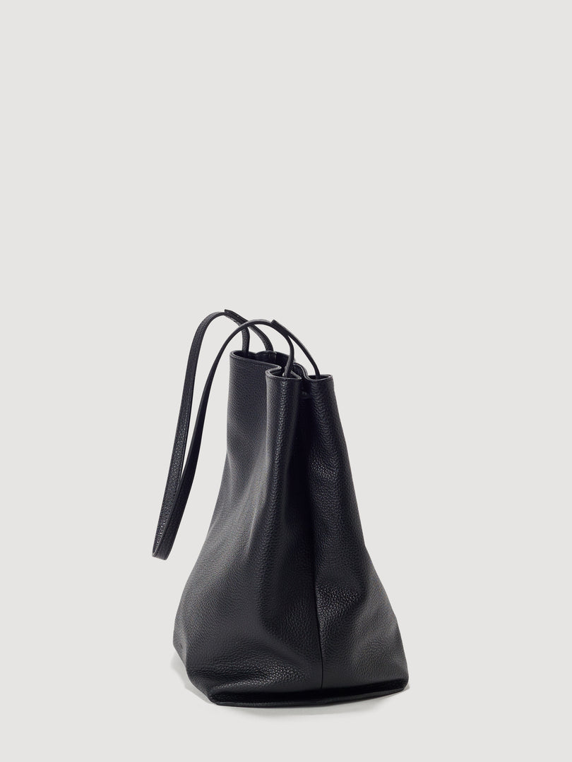 Calla Leather Bucket Bag Black
