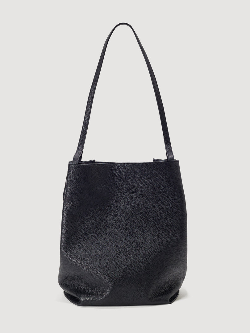 Calla Leather Bucket Bag Black