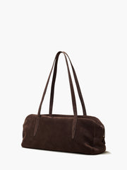 Willo Flute Shoulder Bag Suede Cacao Brown