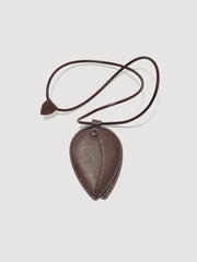 Leaf Mirror Keyring Brown