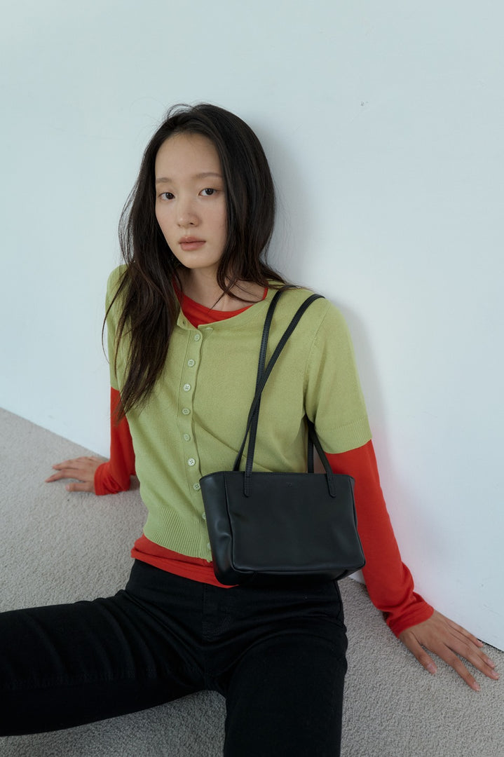 Moss Mini Leather Shoulder Bag Black