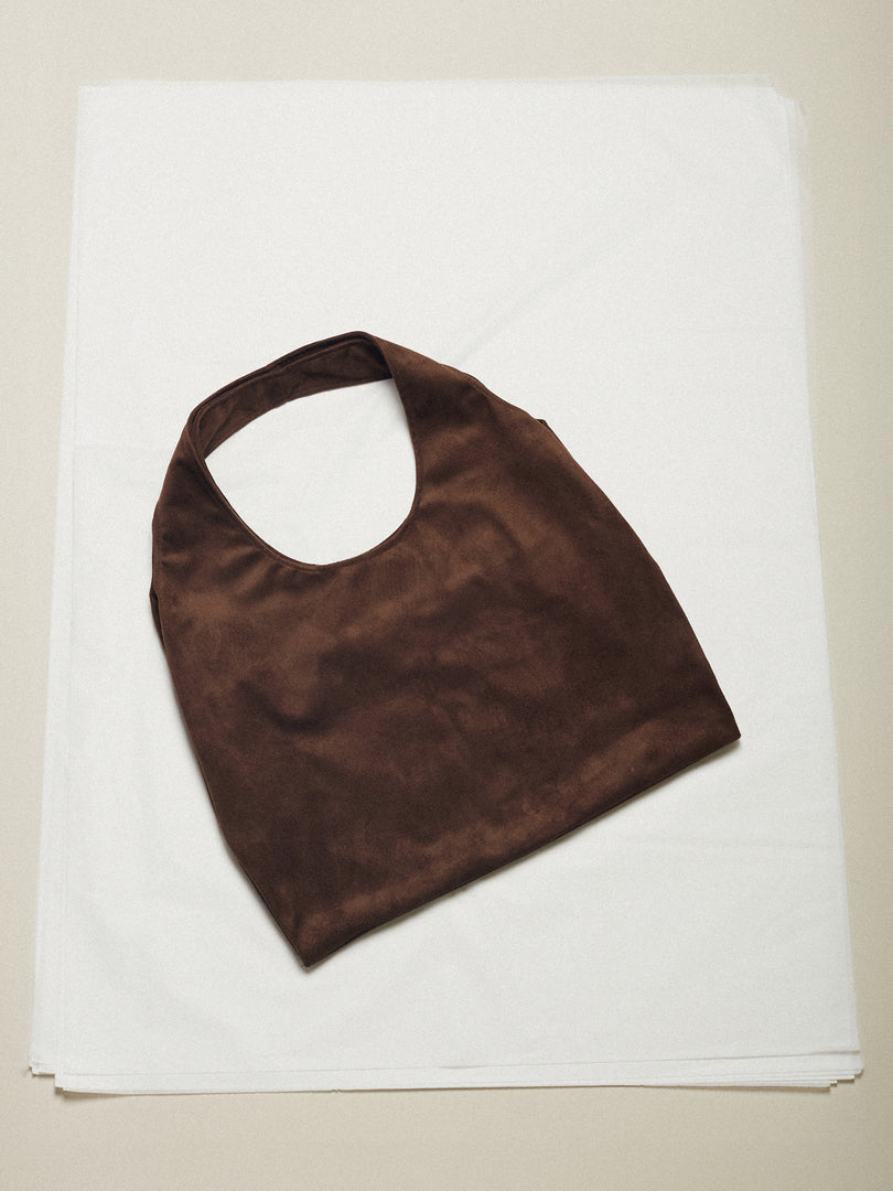 Flower Market Bag Suede Dark Brown