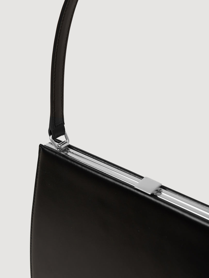 [Refurb Sale] Mona Frame Bag Black Calf_Silver Frame
