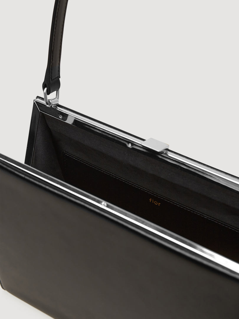[Refurb Sale] Mona Frame Bag Black Calf_Silver Frame