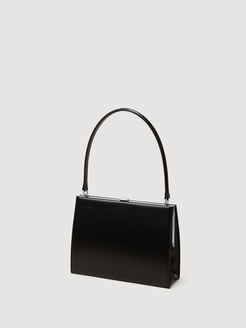 [Refurb Sale] Mona Frame Bag Black Calf_Silver Frame