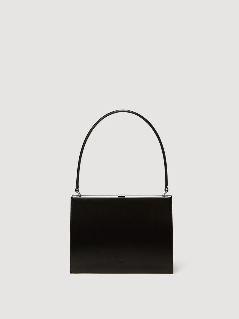 [Refurb Sale] Mona Frame Bag Black Calf_Silver Frame