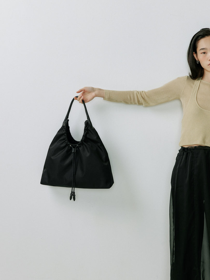 [Ships as available from 10/24] Kara Nylon Shoulder Bag Black