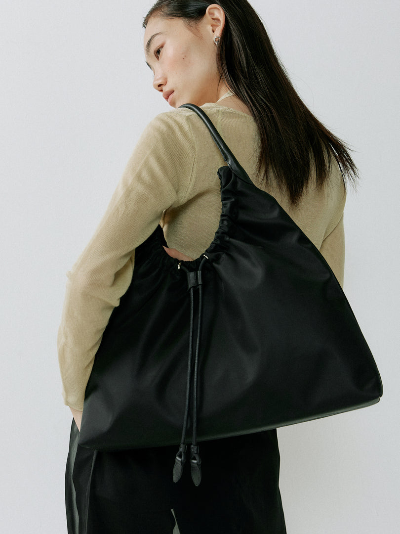 [Ships as available from 10/24] Kara Nylon Shoulder Bag Black