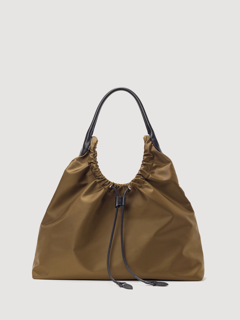 [Ships as available from 10/24] Kara Nylon Shoulder Bag Khaki Brown