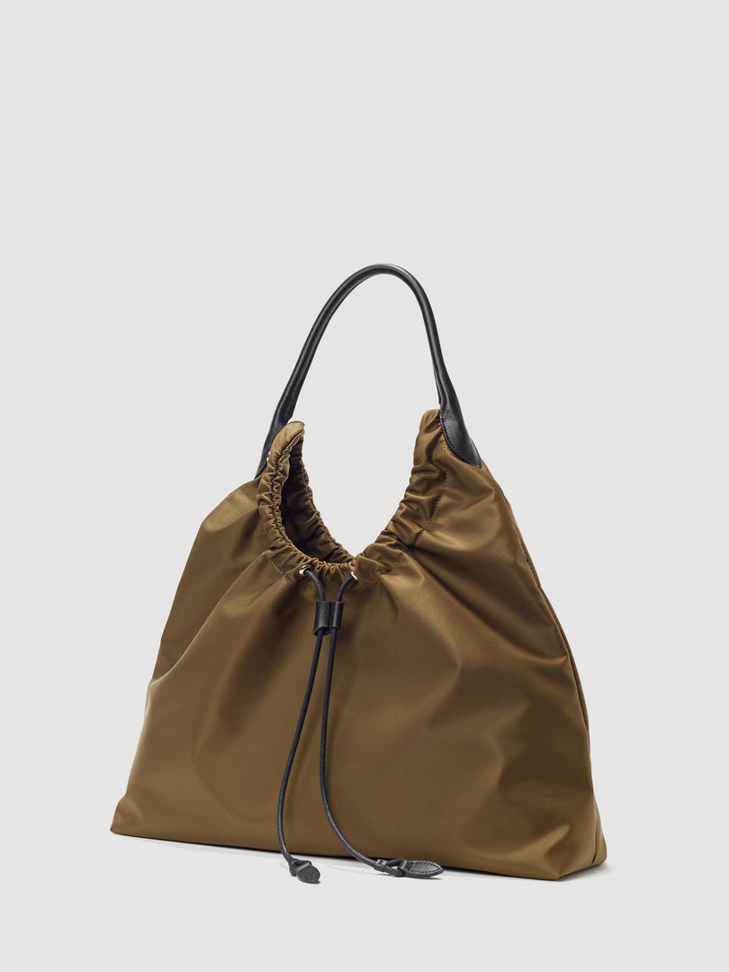 [Ships as available from 10/24] Kara Nylon Shoulder Bag Khaki Brown