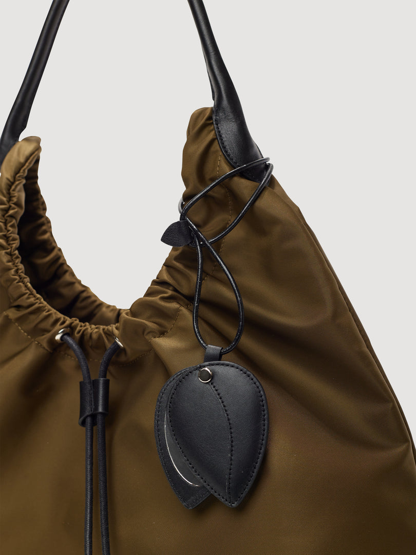 [Ships as available from 10/24] Kara Nylon Shoulder Bag Khaki Brown