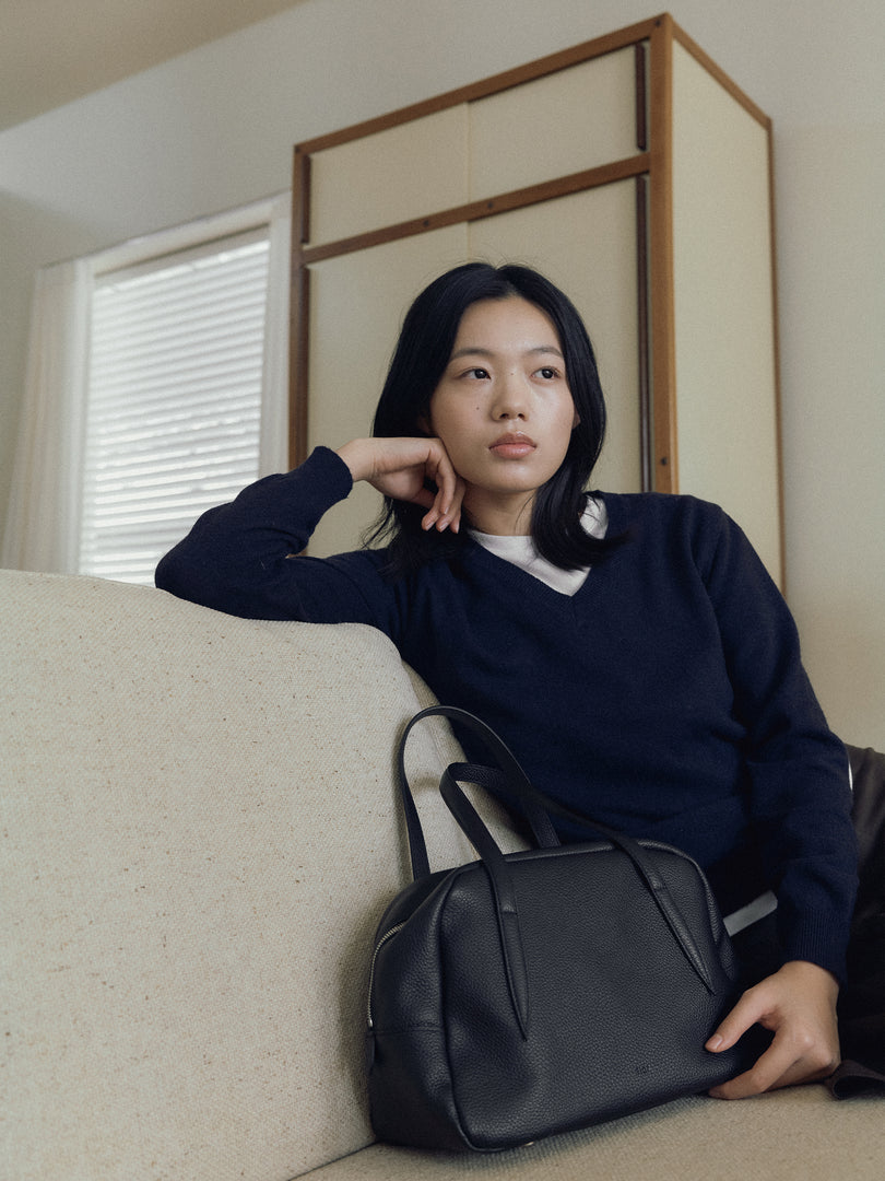 Willo Leather Bowling Bag Black