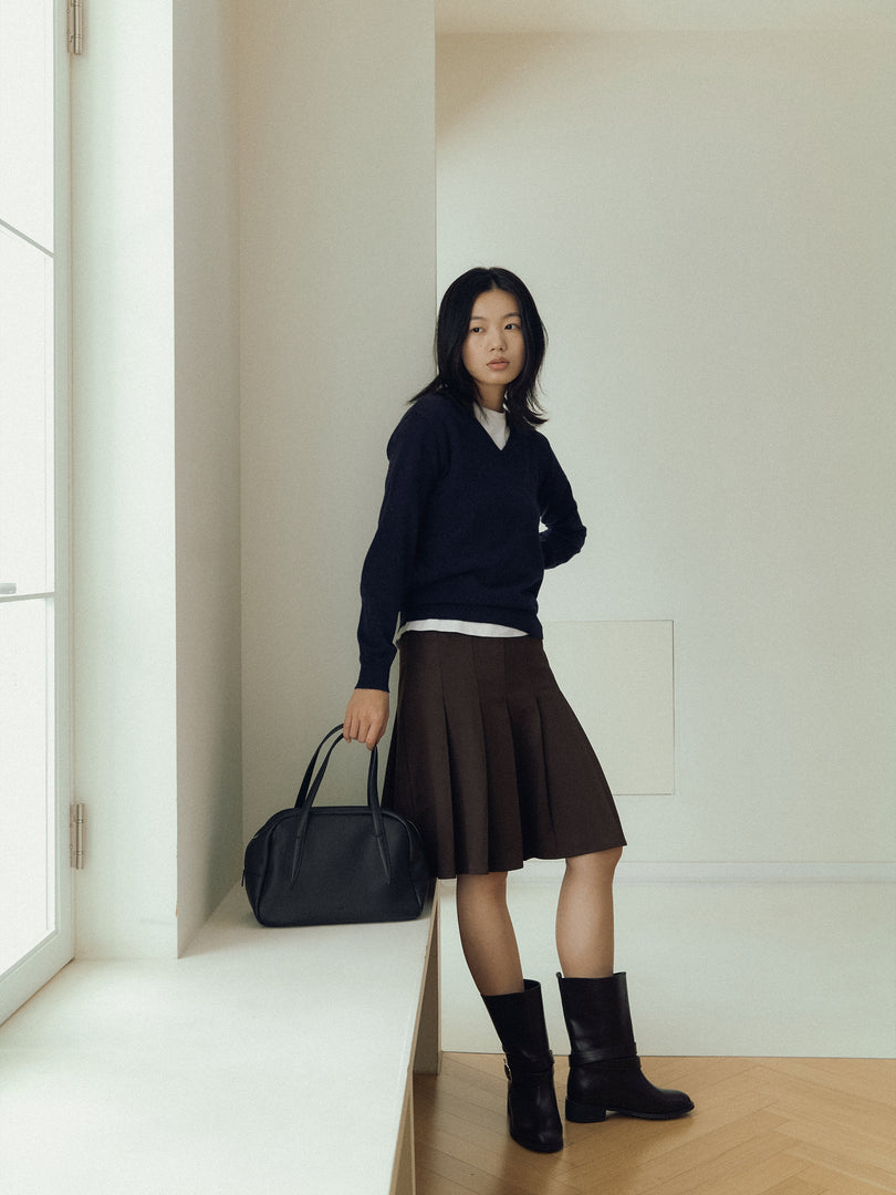 Willo Leather Bowling Bag Black